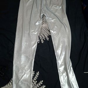 Silver Color Shimmery Leggins