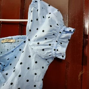 Polka Dot Blue Top