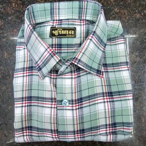 Luxury Mens Checked Shirt Formal Wear