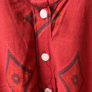 Hot Red Cotton Kurti