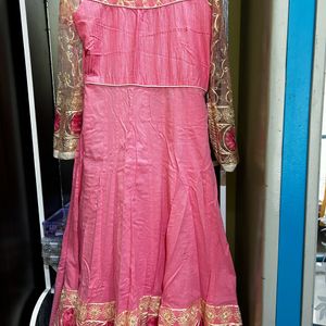 Pink Colour Anarkali Kurta Dupatta Set Size S/M