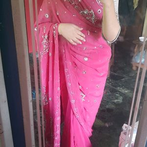 Party Wear Pink Saaree