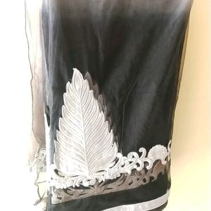 Price Drop!!! Black And Gray Net Saree