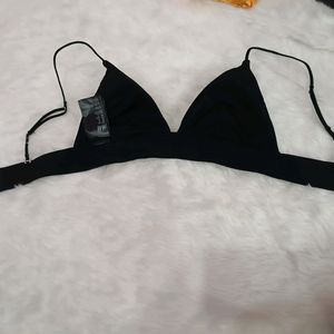 H&M black floral bra bikini top