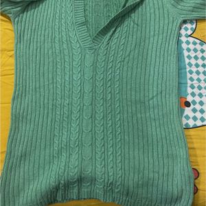 Combo Sweater Top With Hood