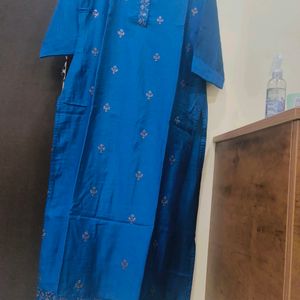 Blue-Kurta With Dupatta