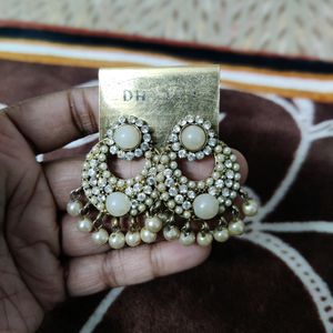 Traditional Earrings With Pearl Design