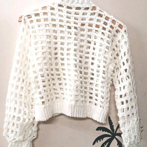 Handmade Crochet Crop Cardigan