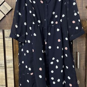 Navy Blue Polka Dot Dress