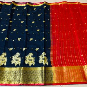 banarsi saree with readymade blouse