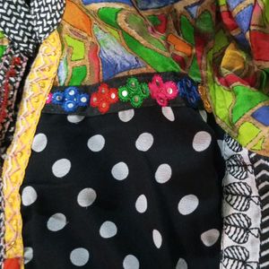 Kurta With Black Polka Dot