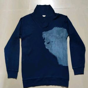 Navy Blue Turtle Neck Sweatshirt