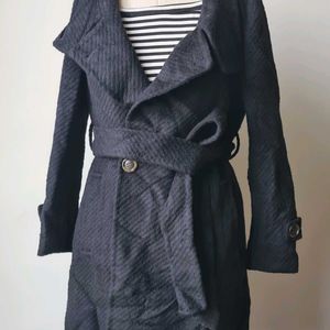 Black Korean Thrifted Overcoat