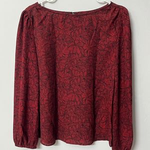 Puff Sleeved Burgundy top