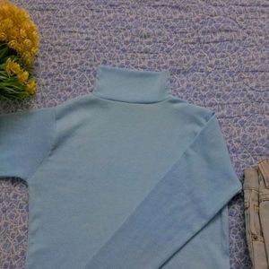 Pretty Pastel Blue Long Sleeved Turtleneck