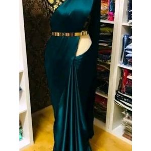 Navy Blue Simple Saree