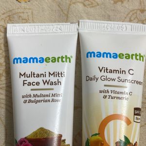 Mamaearth Multani Mitti Facewash And Sunscreen