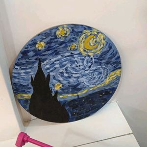 starry night painting with trinket dish