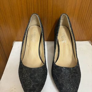 Sherrif Black Sparkle Pump Block Heels