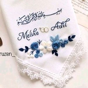 Hand Embroidered Name Hankercheif