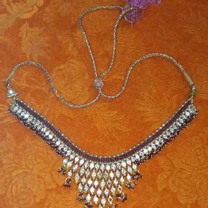 Traditional Necklace In Maroon