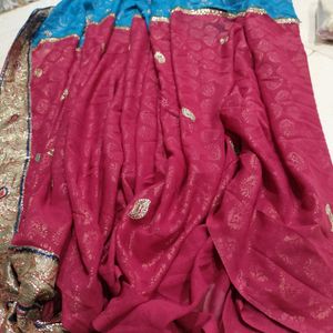 Festive Saree With Ready Blouse Sale