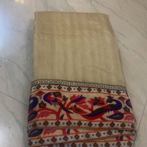 Beautiful Beige Colour Saree