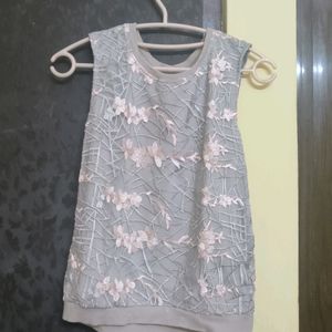 Light Grey Lace Short Top