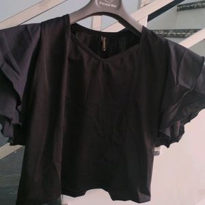 Frill Black Top