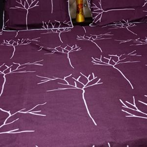 Double Bedsheet With Two Pillow Kower King Size