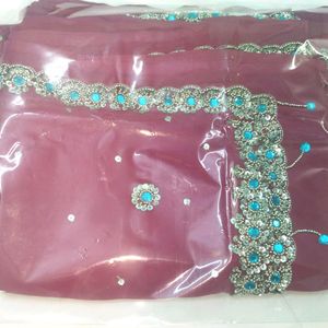 Saree Latkan Full Stone & Golden beads Heavy work