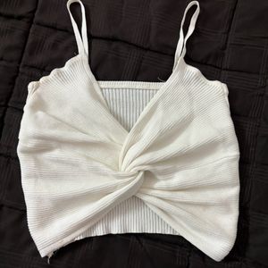 White Criss Cross Crop Top