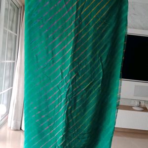 Green Saree With Blouse Piece