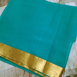 Sea Green Georgette  Saree💚