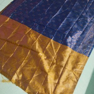 Navy Blue Colour Banarasi Silk Gadwal Design Saree