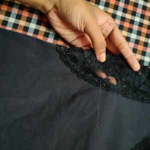 Lace Detailing Black Top