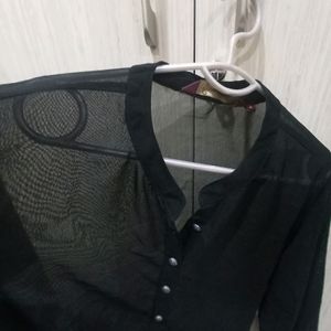 Sangria black sheer kurta size M