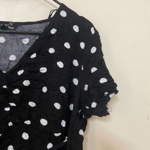 A Line Black Polka Dot Dress