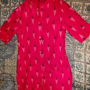 Pink Cotton Kurta