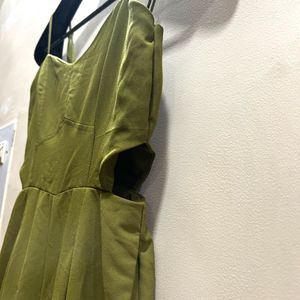 Olive Side Cut Stylish Jumpsuit