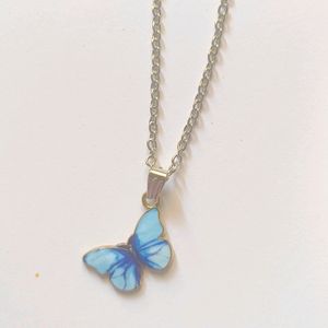 3 Pcs Butterfly Chain With Pendent And One Gift