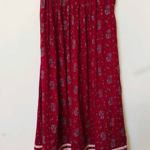 Brick Red Flowy Chiffon New Lehnga Choli Never Wor