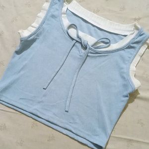 Couquette Baby Soft Powder Blue Top