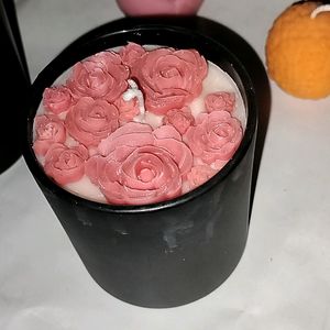 Rose Bouquet Garden Candle Jar