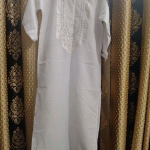 White Embroidery Kurti