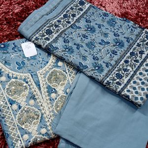 printed 💙 Cotton Suit Set