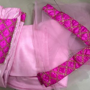 Pink Kurti, Dhoti Patiala With Dupatta