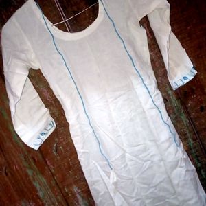 White With Blue Print Kurti( Kurta)