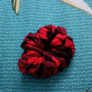 Red And Black Combo Scrunchie