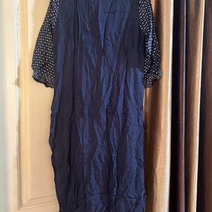 W Navy Blue Kurta - Medium